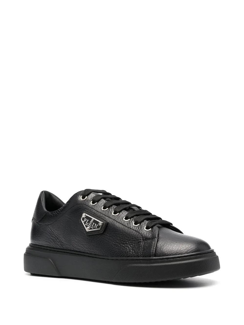 logo-plaque lace-up sneakers Product Image