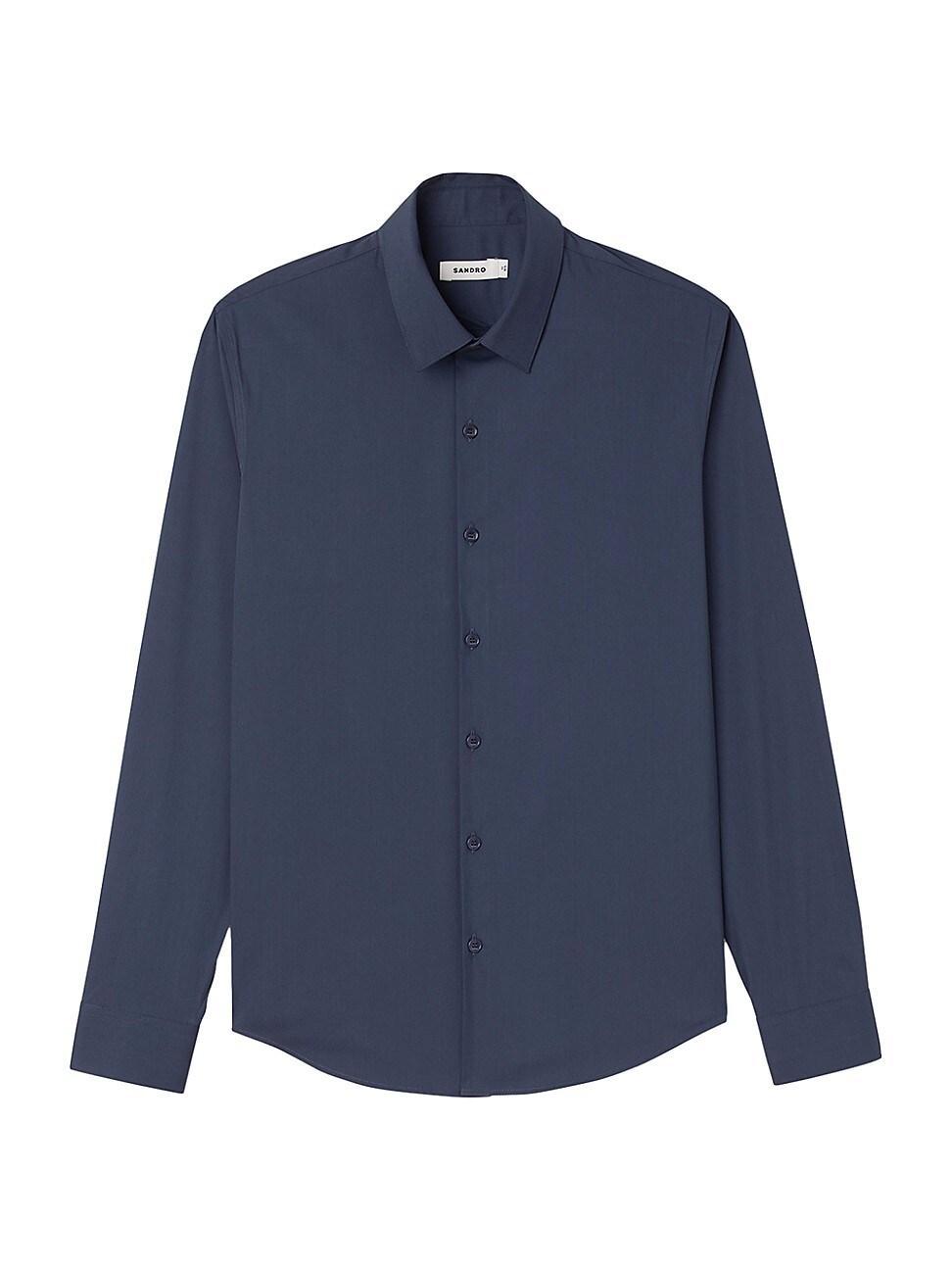 Mens Fitted Stretch Cotton Shirt Product Image