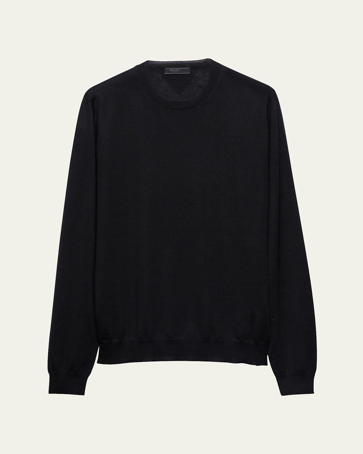 Mens Silk-Cashmere Crew Sweater Product Image