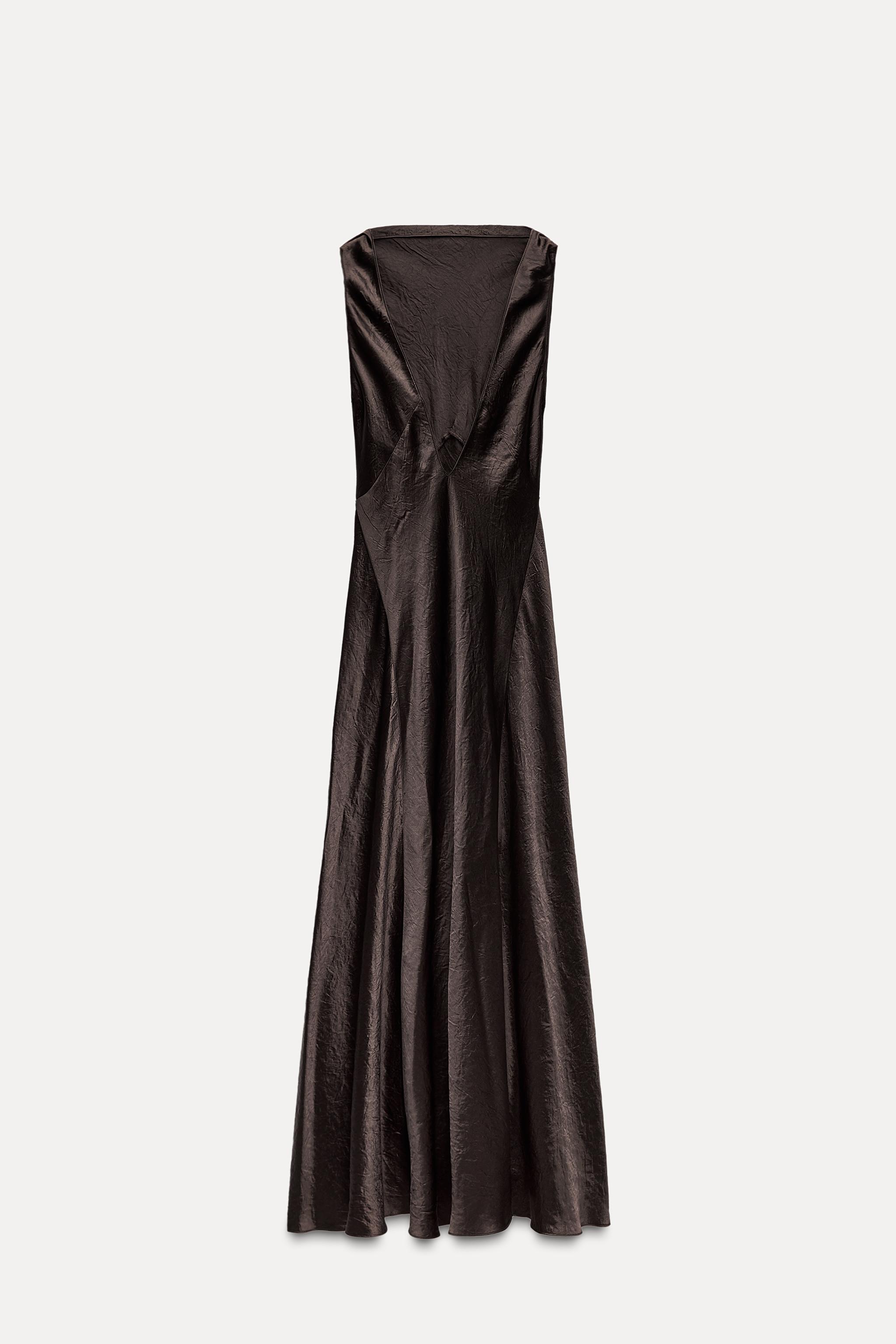 WRINKLED SATIN EFFECT DRESS ZW COLLECTION Product Image