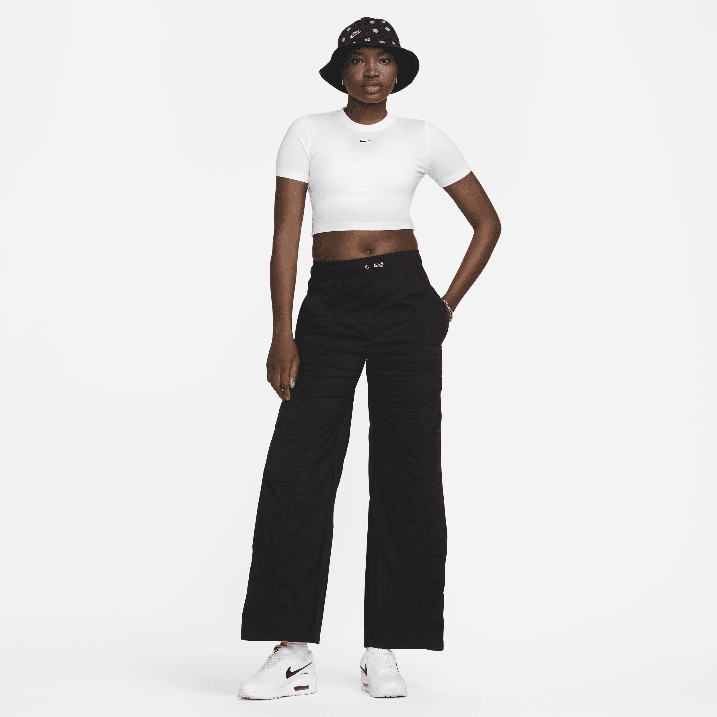 Nike Womens Sportswear Essential Slim-Fit Crop T-Shirt Product Image