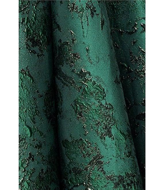 Xscape One Shoulder Metallic Jacquard Gown Product Image
