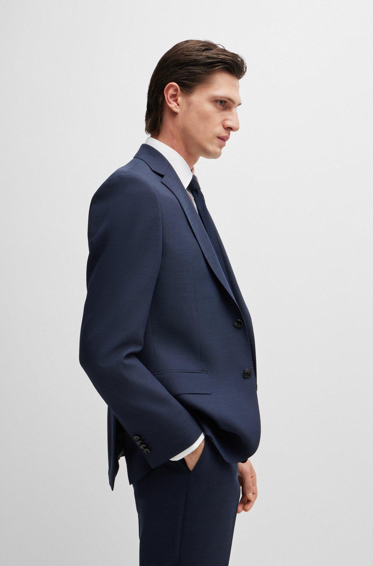 Regular-fit suit in micro-patterned stretch fabric Product Image