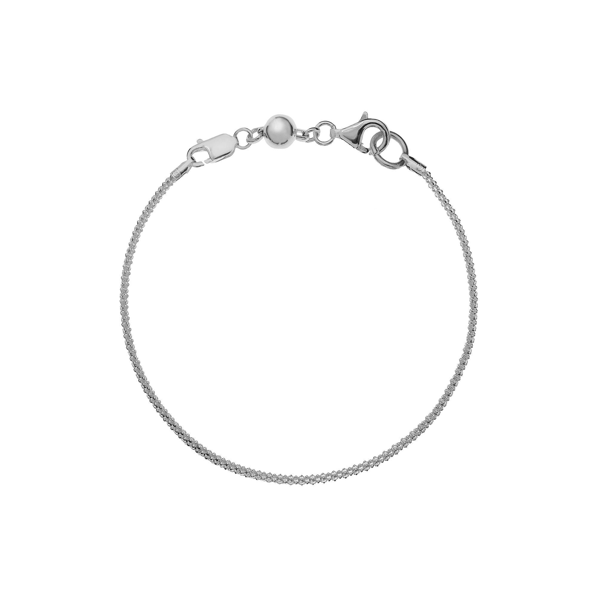 Individuality Beads Sterling Silver Wheat Chain Bracelet, Women's Product Image
