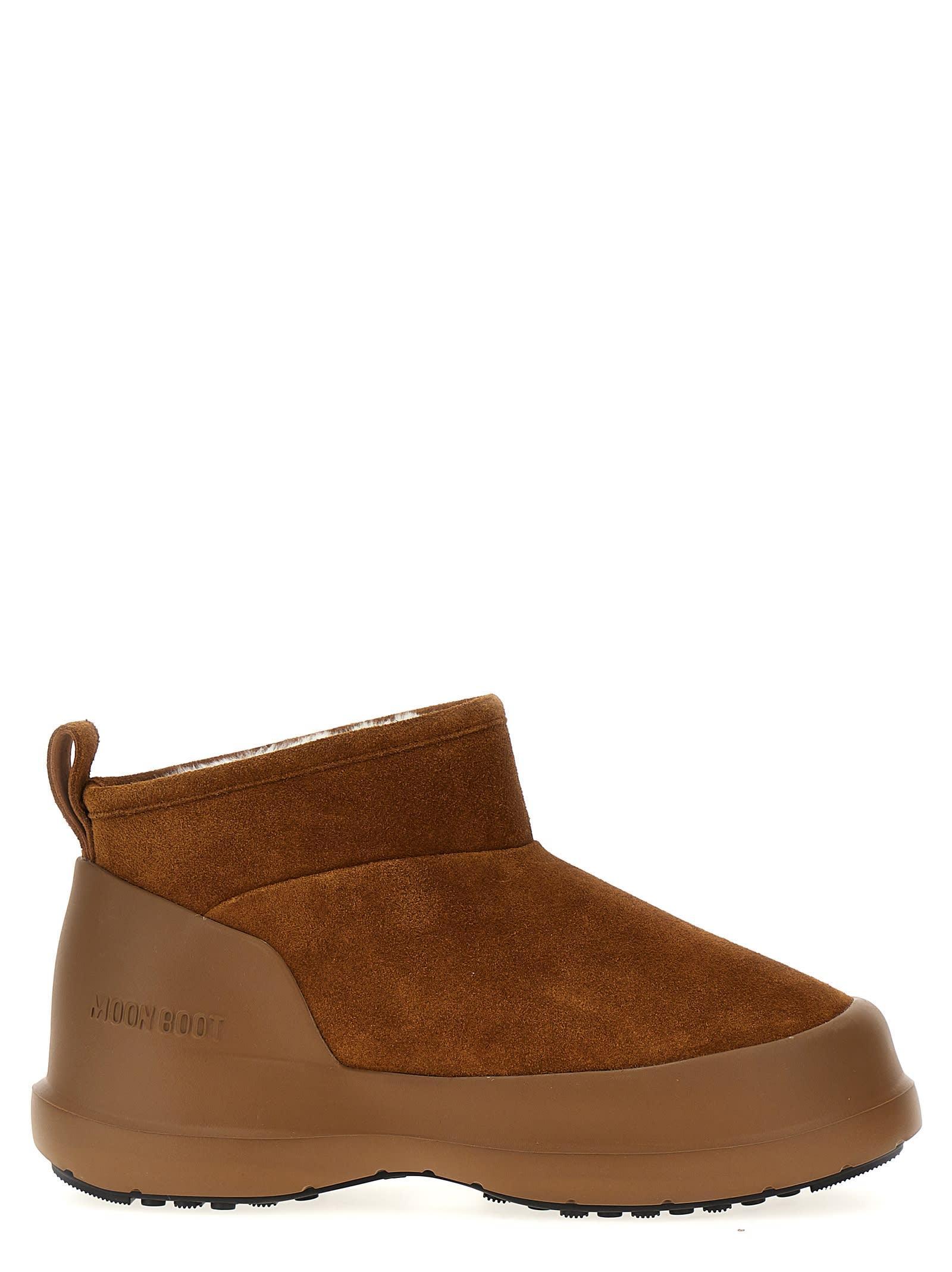 MOON BOOT Luna Low Suede Leather Ankle In Beige Product Image