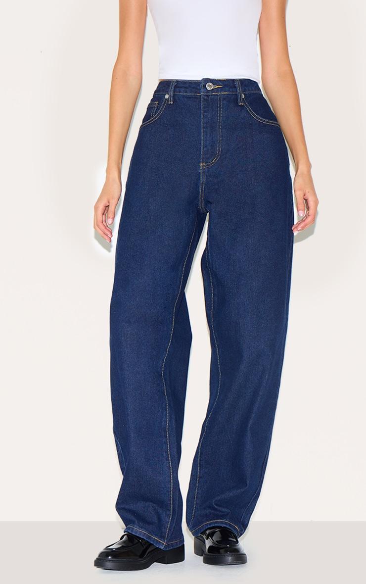 Indigo High Waist Boyfriend Jeans Product Image