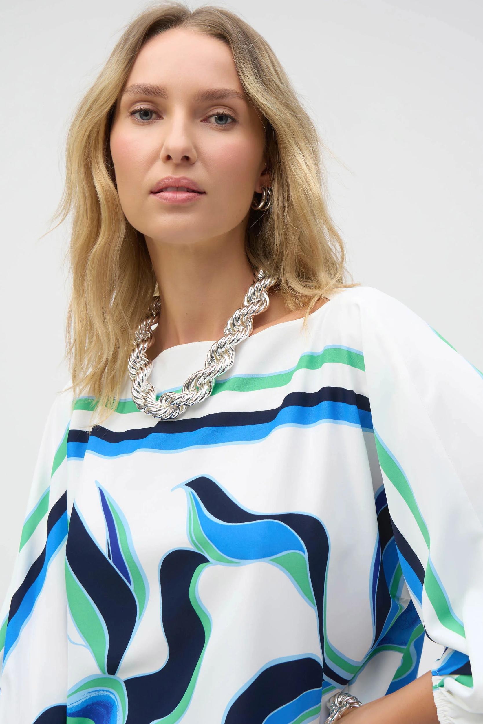 Woven Abstract Print Boxy Top Product Image