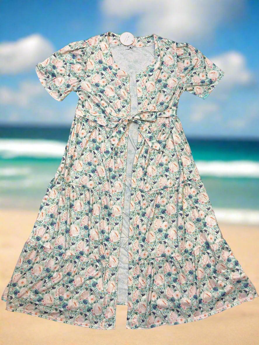 Blue tiered mom dress Product Image