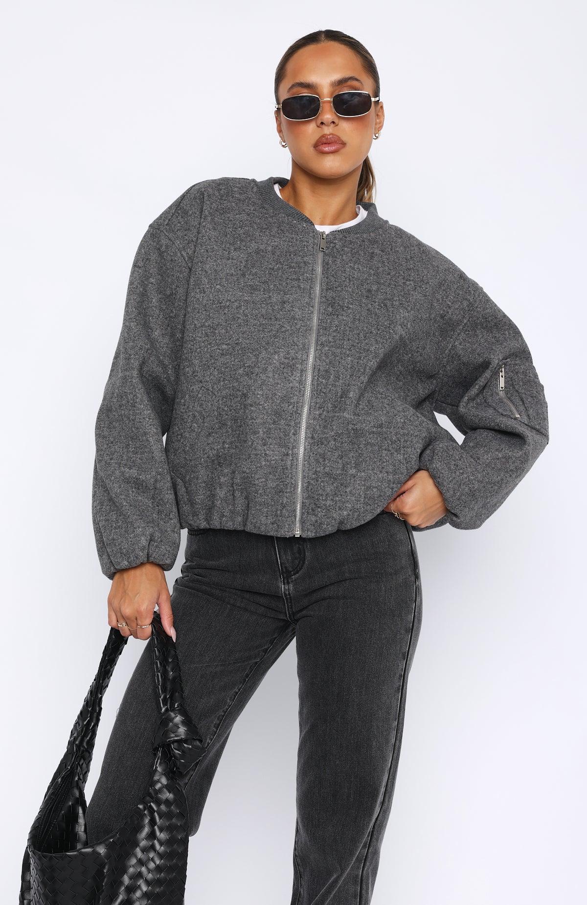 Rainy Day's Bomber Jacket Charcoal Product Image