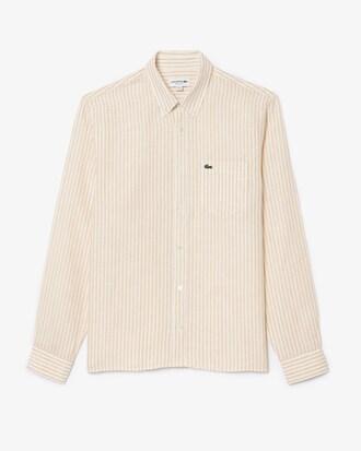 Regular Fit Striped Linen Shirt Product Image