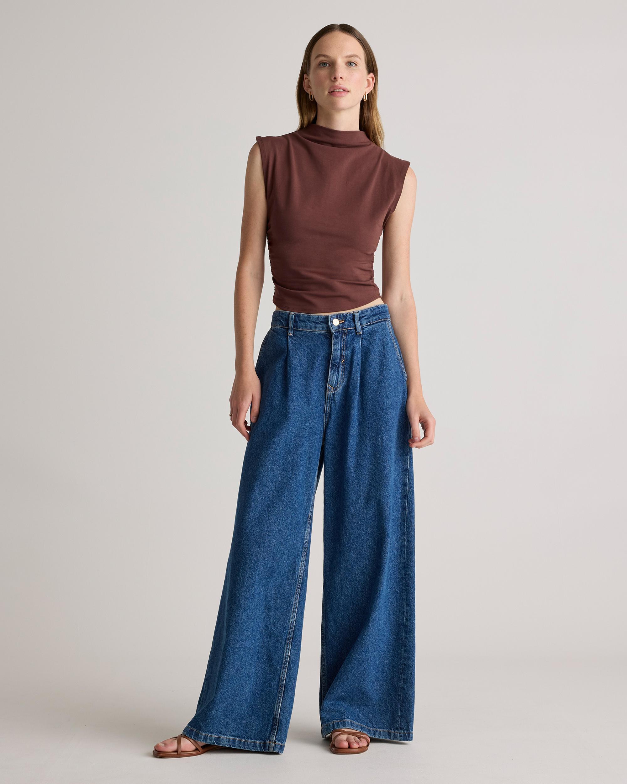 Quince | Women's Stretch Cotton Jersey Sleeveless Mock Neck Top Size XL, Organic Cotton Product Image