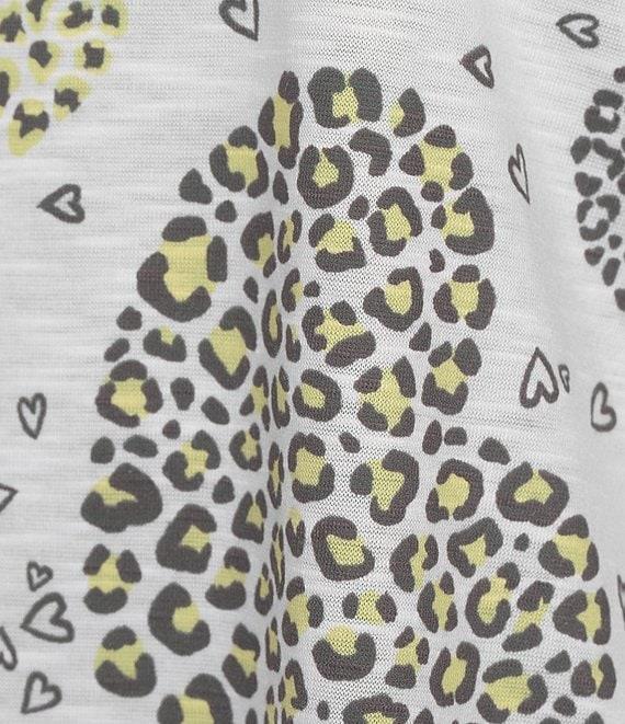 Allison Daley Petite Size Embellished Cascading Hearts Print 3/4 Sleeve Crew Neckline Knit Top Product Image