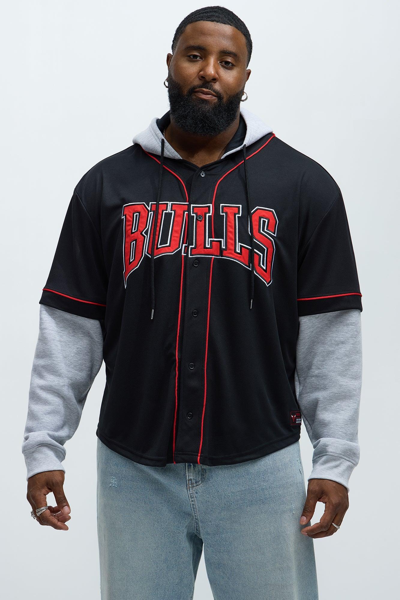 Bulls Clean Up Button Hoodie - Black Product Image