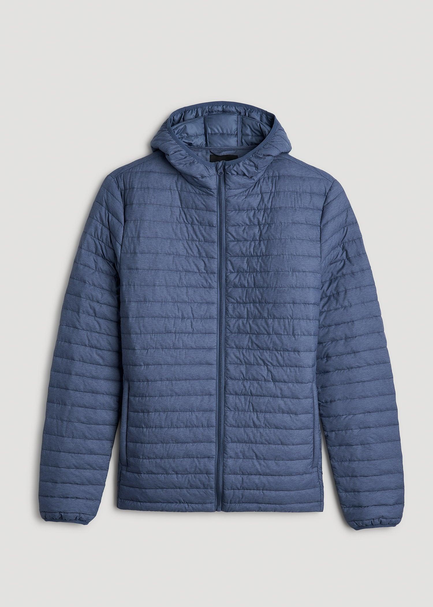 Tall Men's Packable Puffer Jacket in Steel Blue Product Image