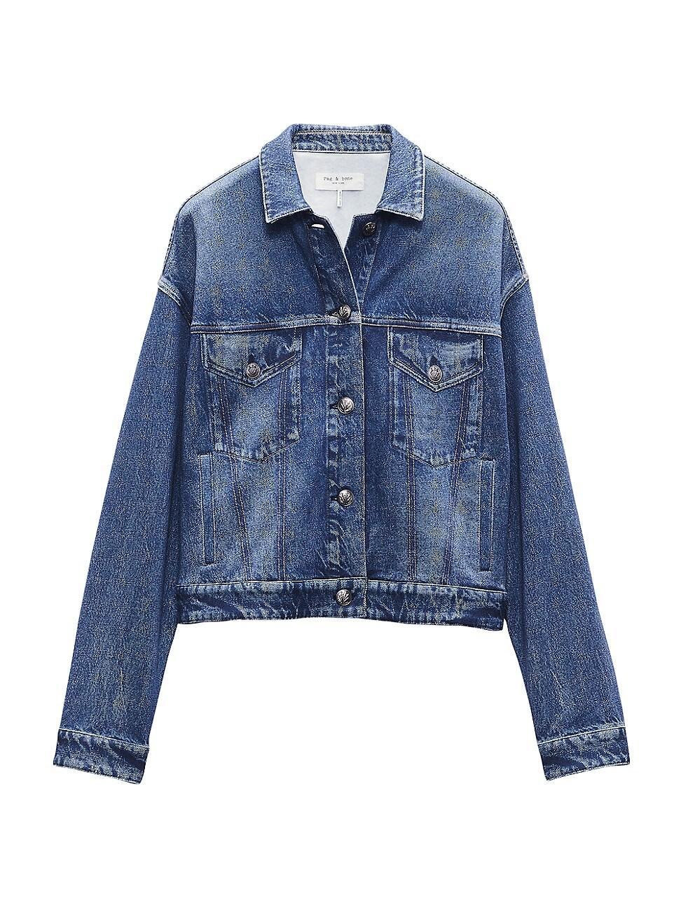 Womens Miramar Denim Fleece-Terry Trucker Jacket Product Image