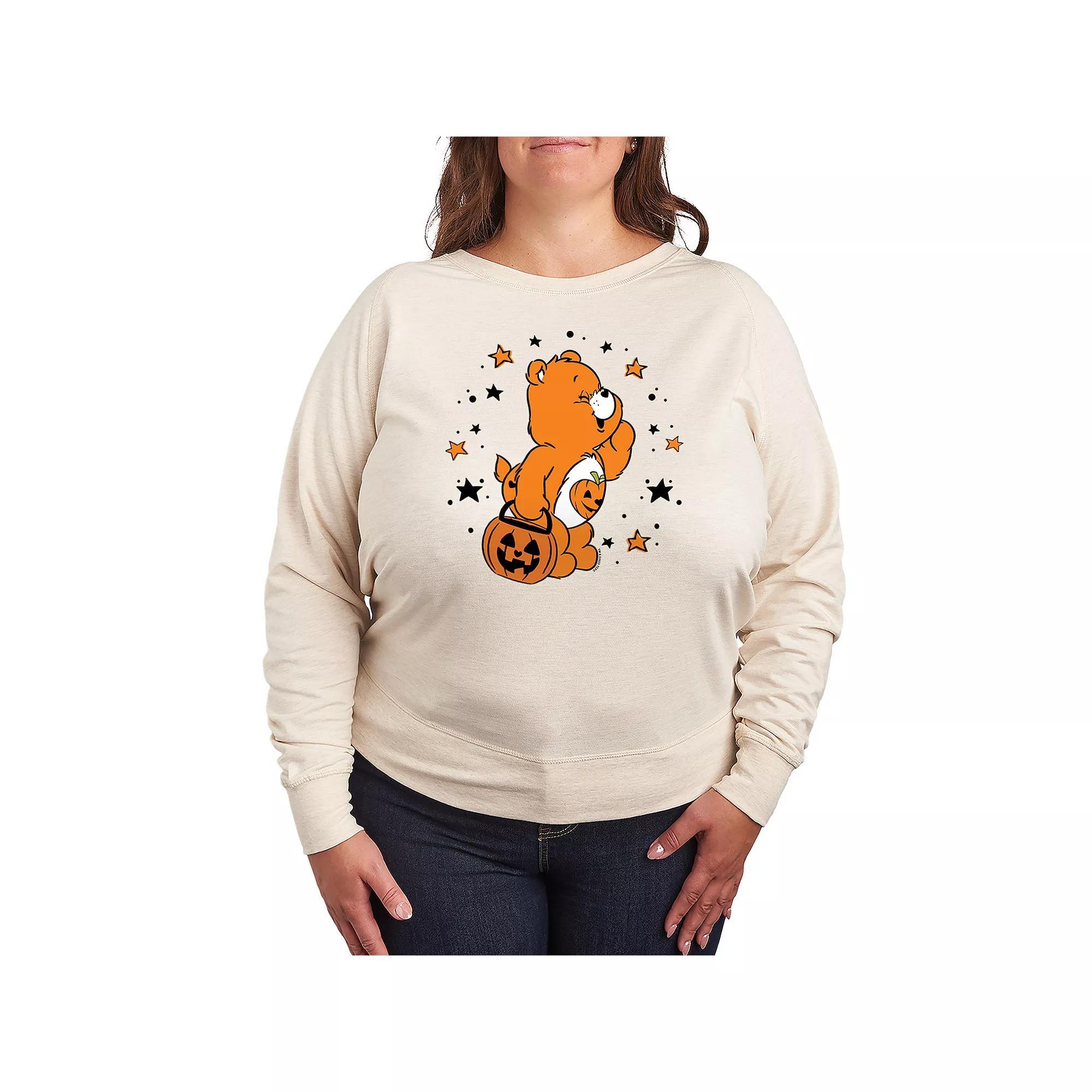 Plus Size Wicked Outline Logo French Terry Long Sleeve Tee, Womens Brown Product Image