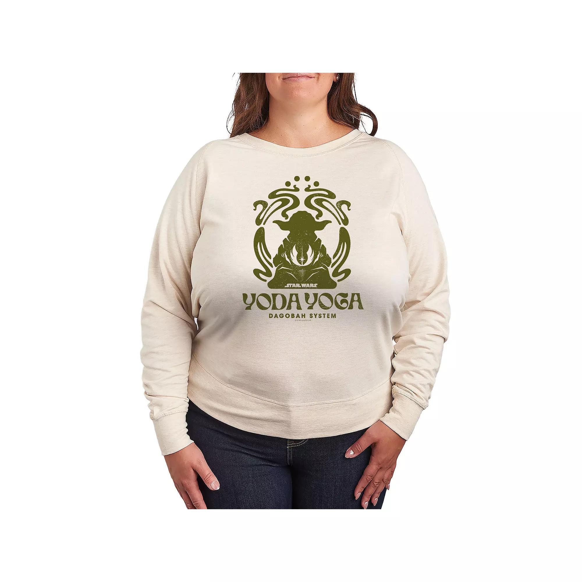 Plus Size Star Wars Yoda Yoga French Terry Long Sleeve Tee, Womens Product Image