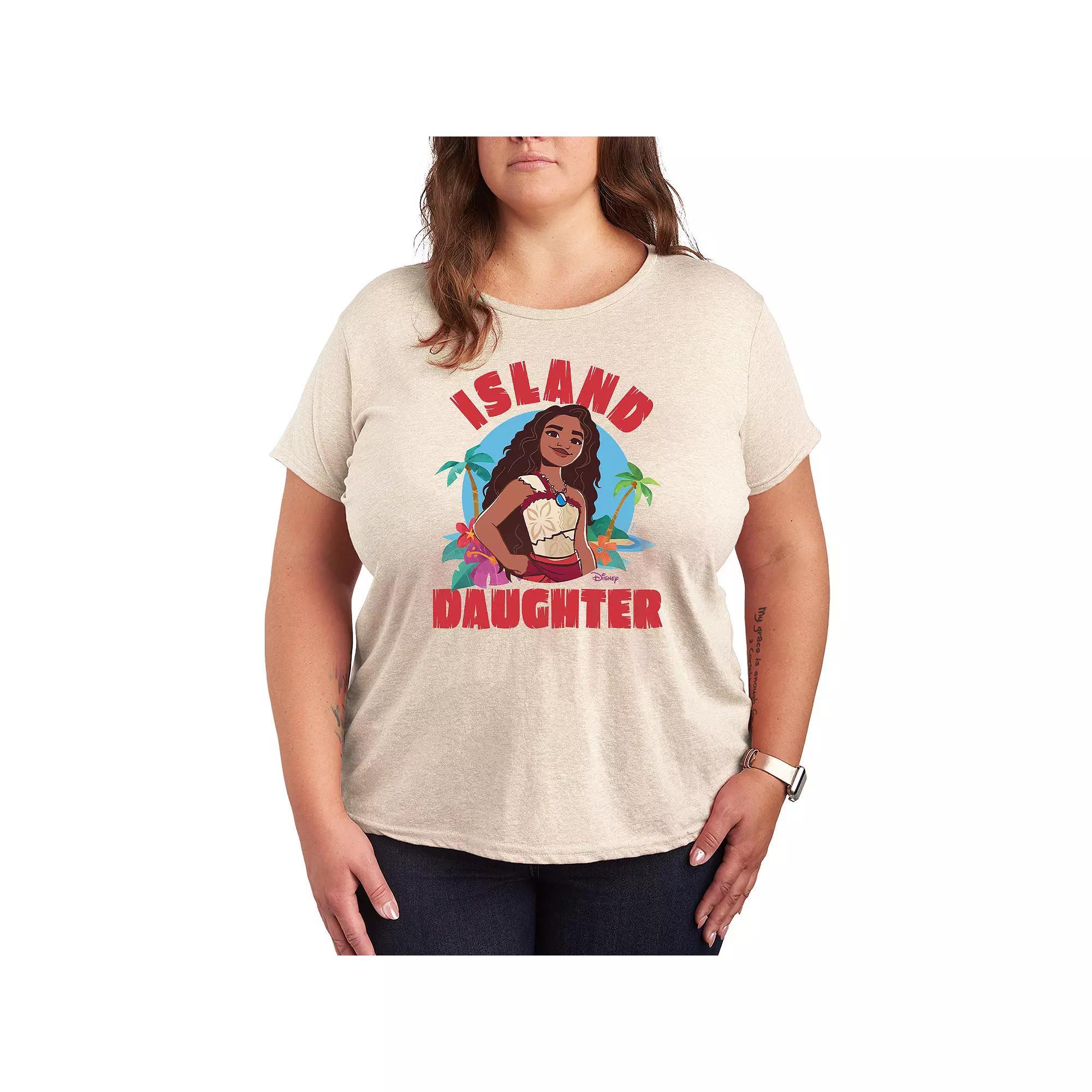 Disneys Moana 2 Plus Size Island Daughter Graphic Tee, Womens Brown Product Image