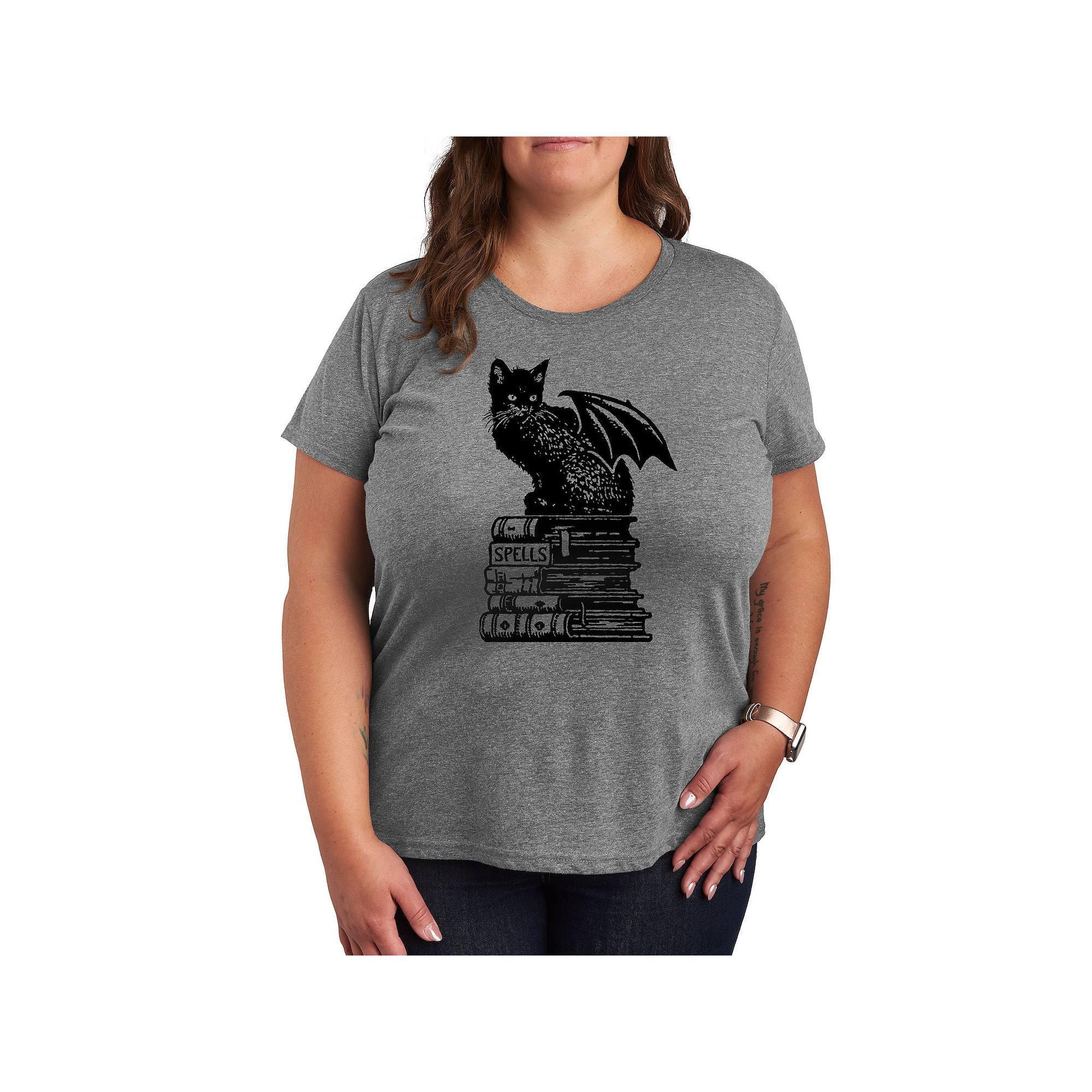 Womens Spells Cat Halloween Tee, Girls Product Image