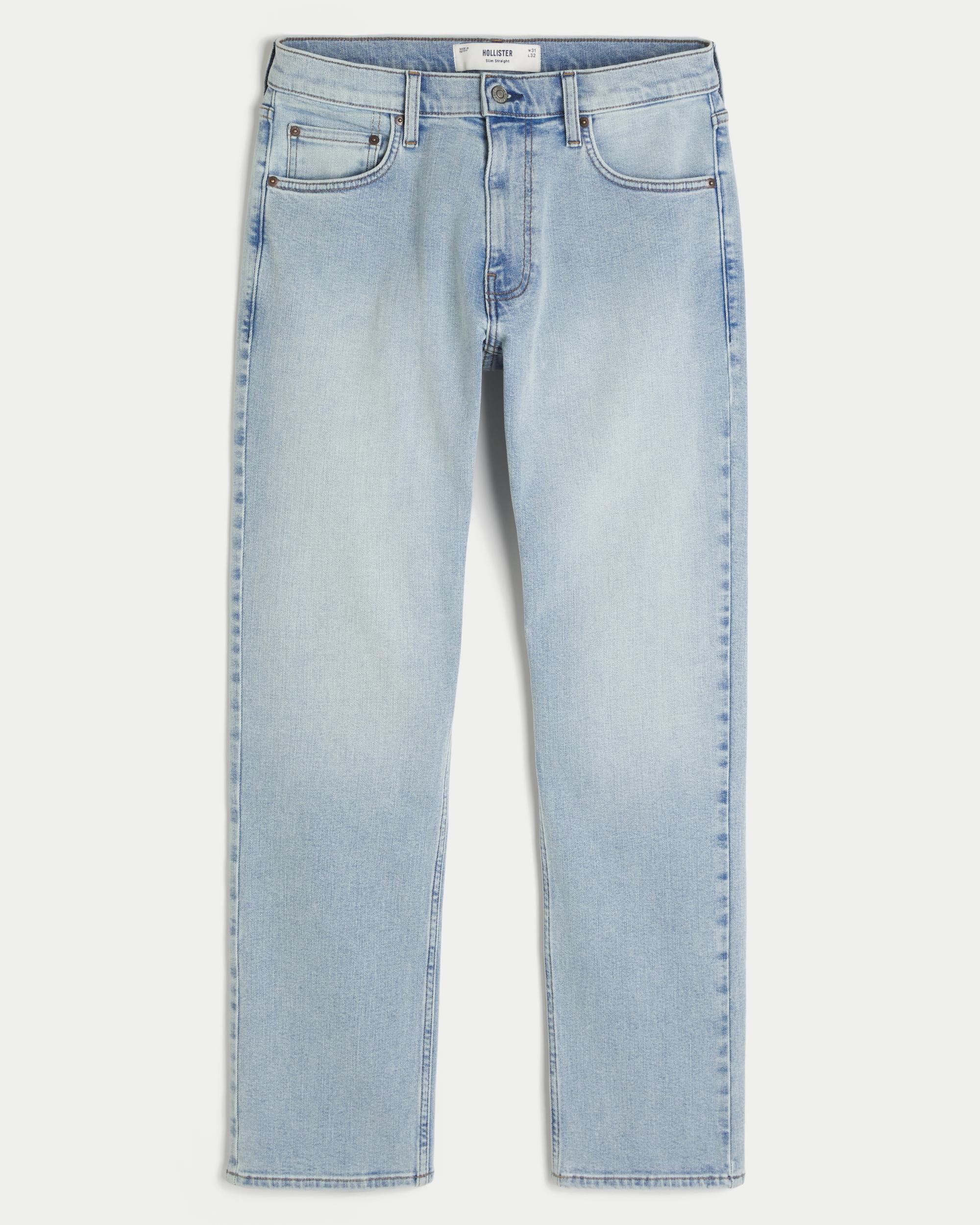 Washed Black Slim Straight Jeans Product Image