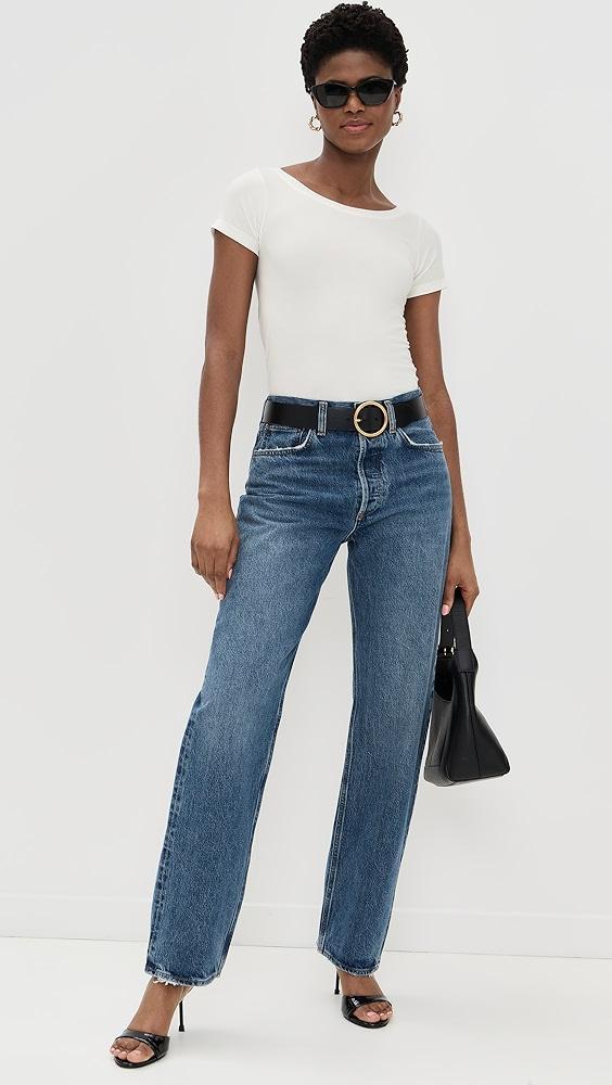 Good American Short Sleeve Boatneck Tee | Shopbop Product Image