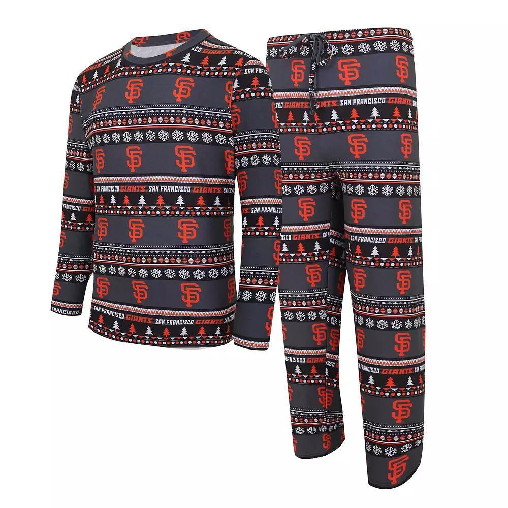 Men's Concepts Sport Black San Francisco Giants Knit Ugly Sweater Long Sleeve Top & Pants Set, Size: Large Product Image