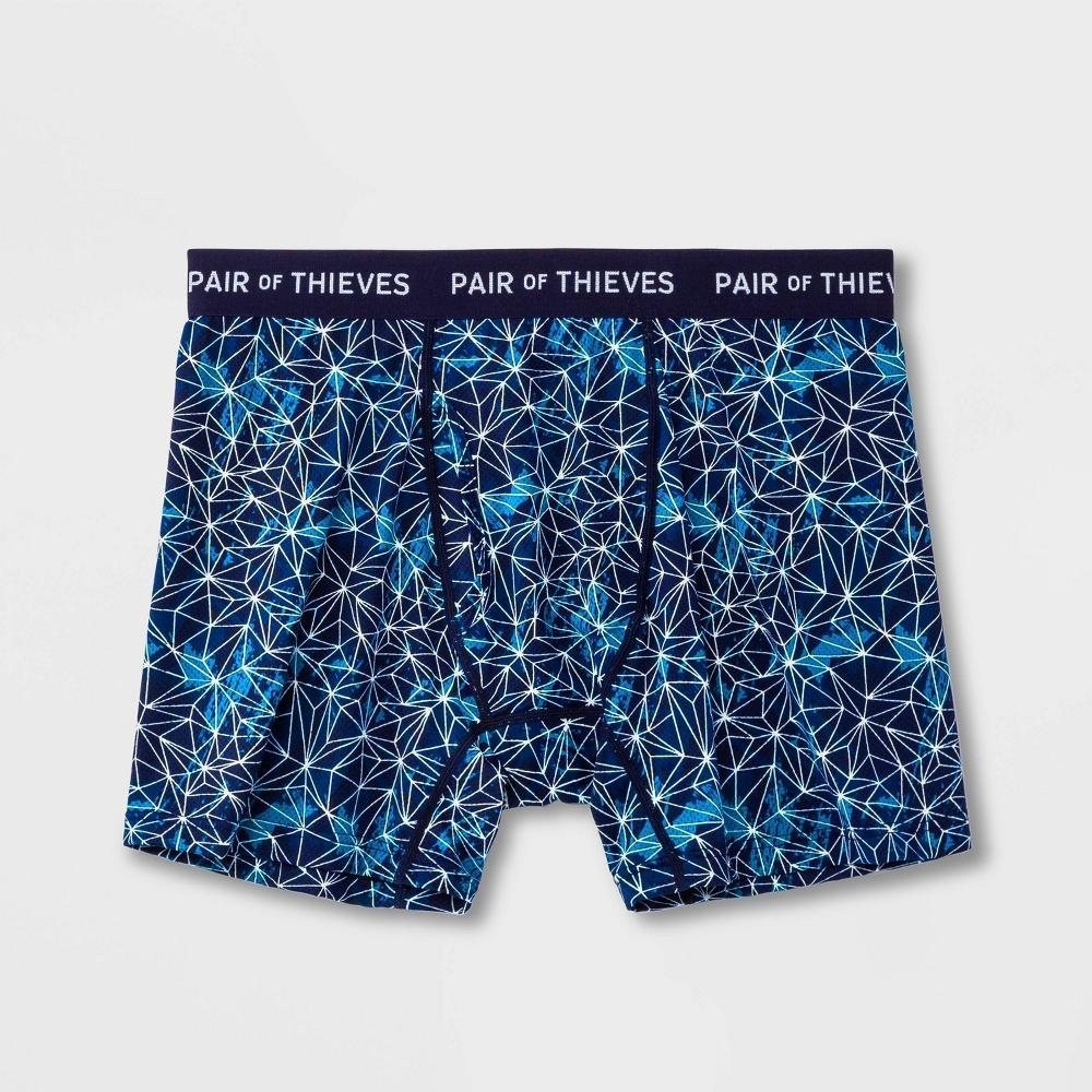 Pair of Thieves Men's Super Fit Web Boxer Briefs - Blue/Purple/White XL: Mid Rise, Microfiber, Basket Weave Pattern Product Image