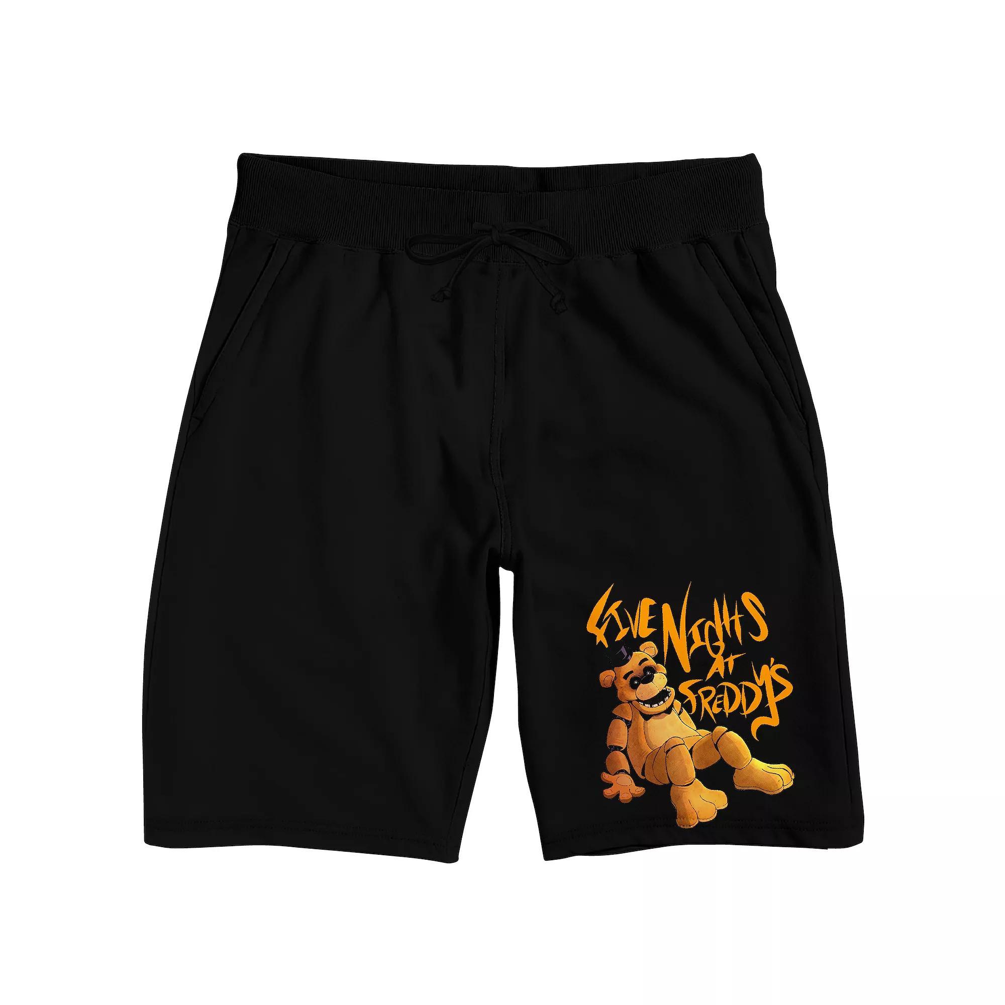 Men's Original & Unrestored Five Nights at Freddy Pajama Shorts, Size: Small, Black Product Image