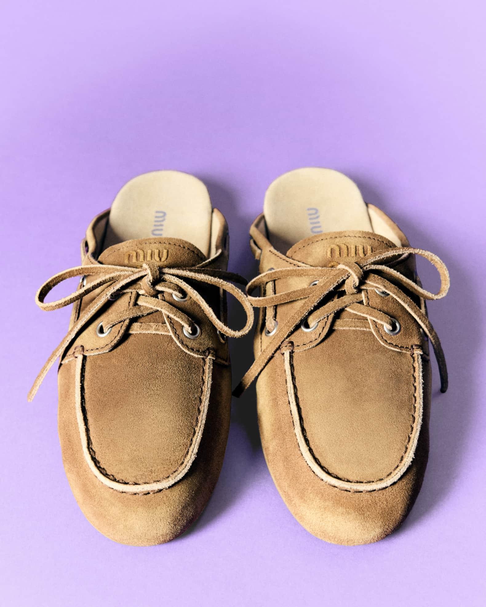 Suede Boat Mules Product Image