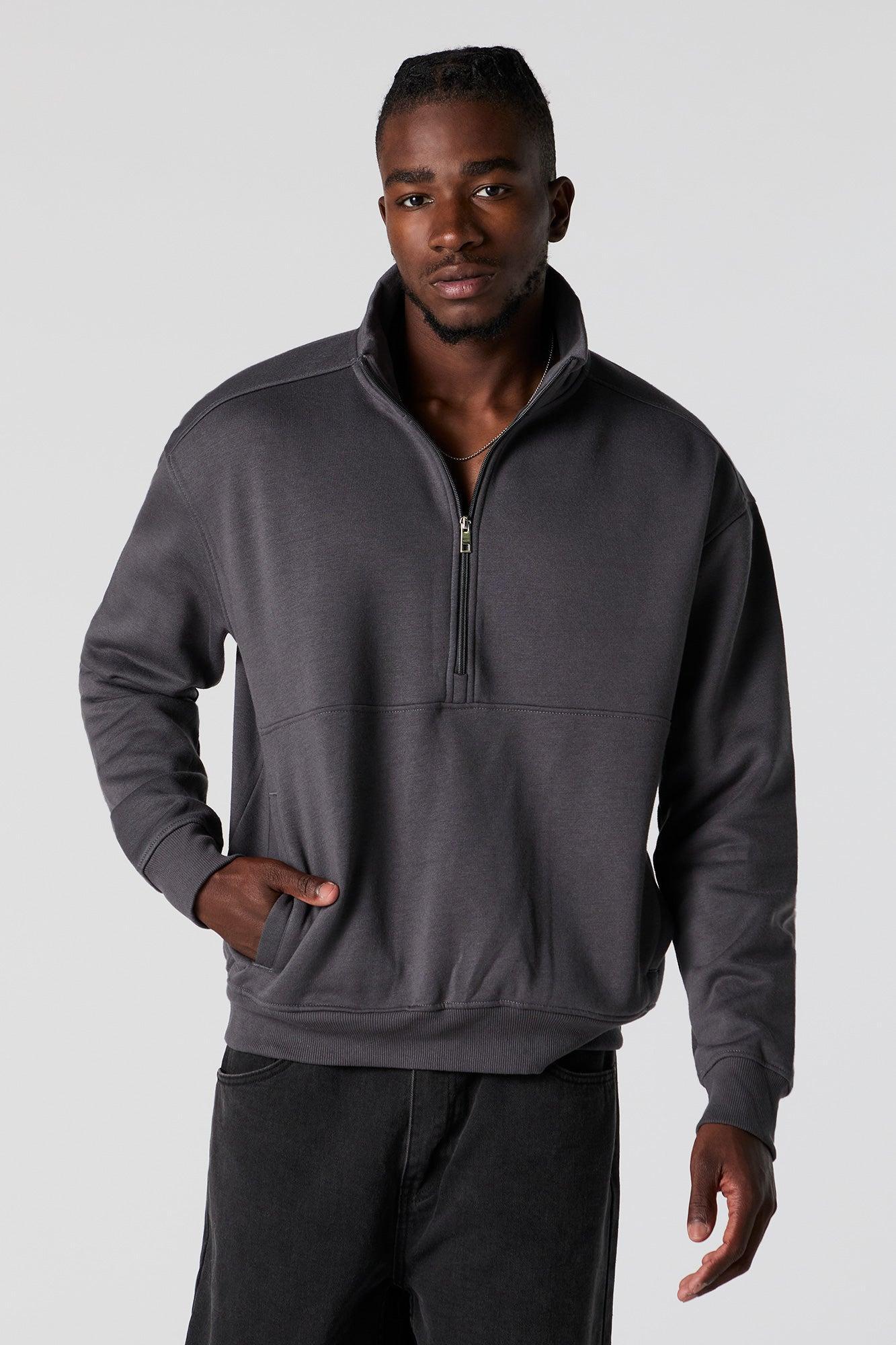 Half Zip Fleece Sweatshirt Male Product Image