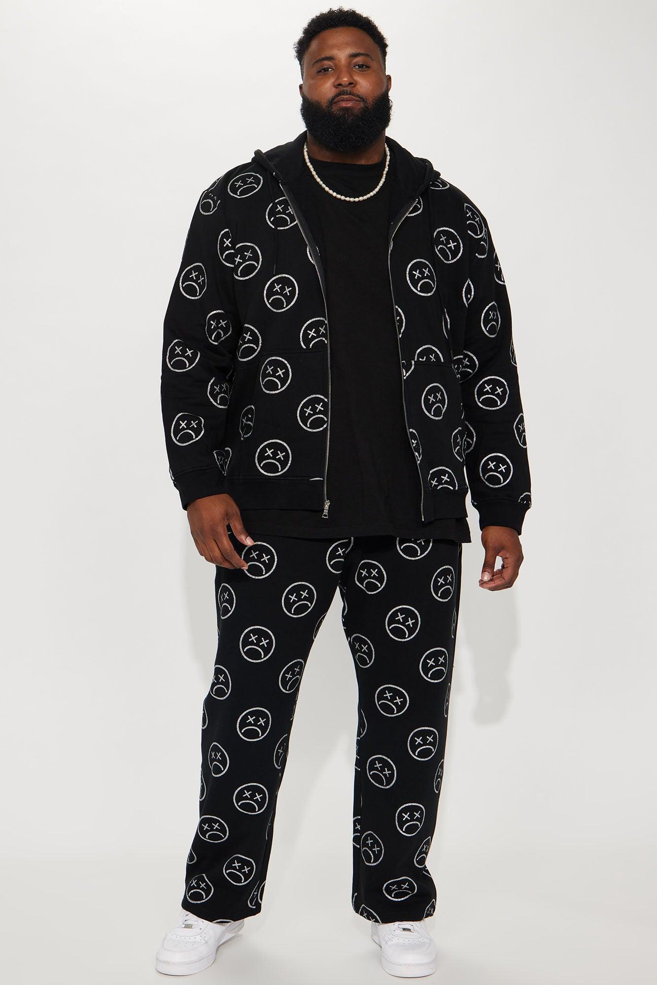 Sad Times Zip Up Hoodie - Black Product Image
