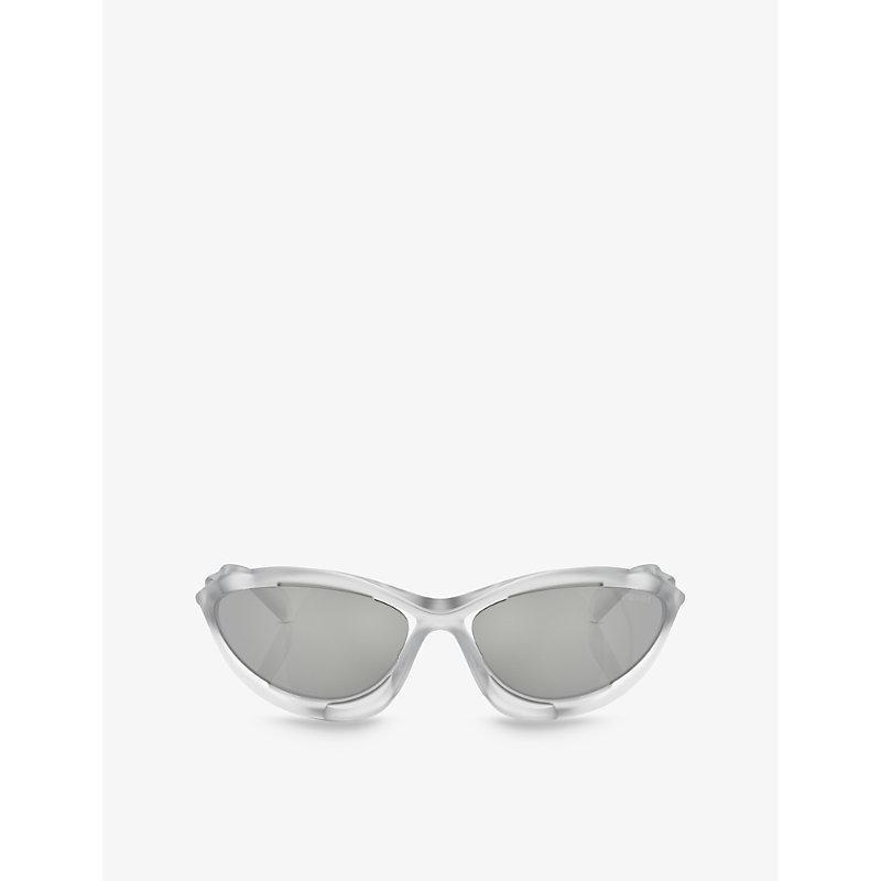 PRADA Womens Pra23s Cat-eye Frame Nylon Sunglasses In Clear Product Image