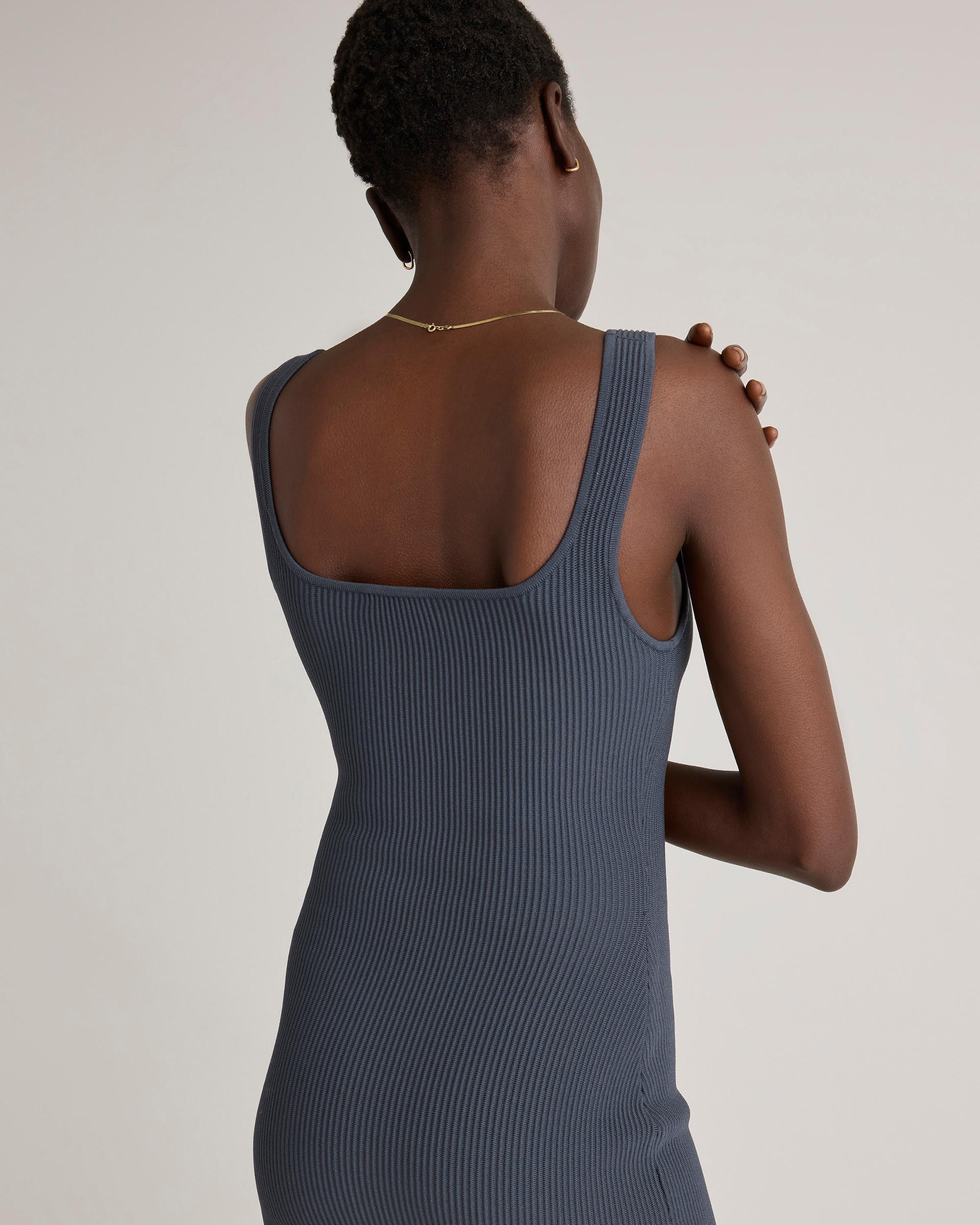 Quince | Women's Square Neck Ribbed Knit Mini Dress Size XS, Recycled nylon/polyester/spandex Product Image