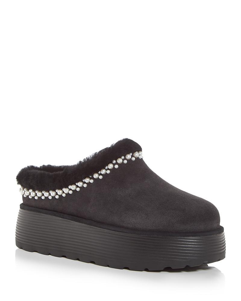 Stuart Weitzman Womens Nelle Shearling Platform Slippers Product Image