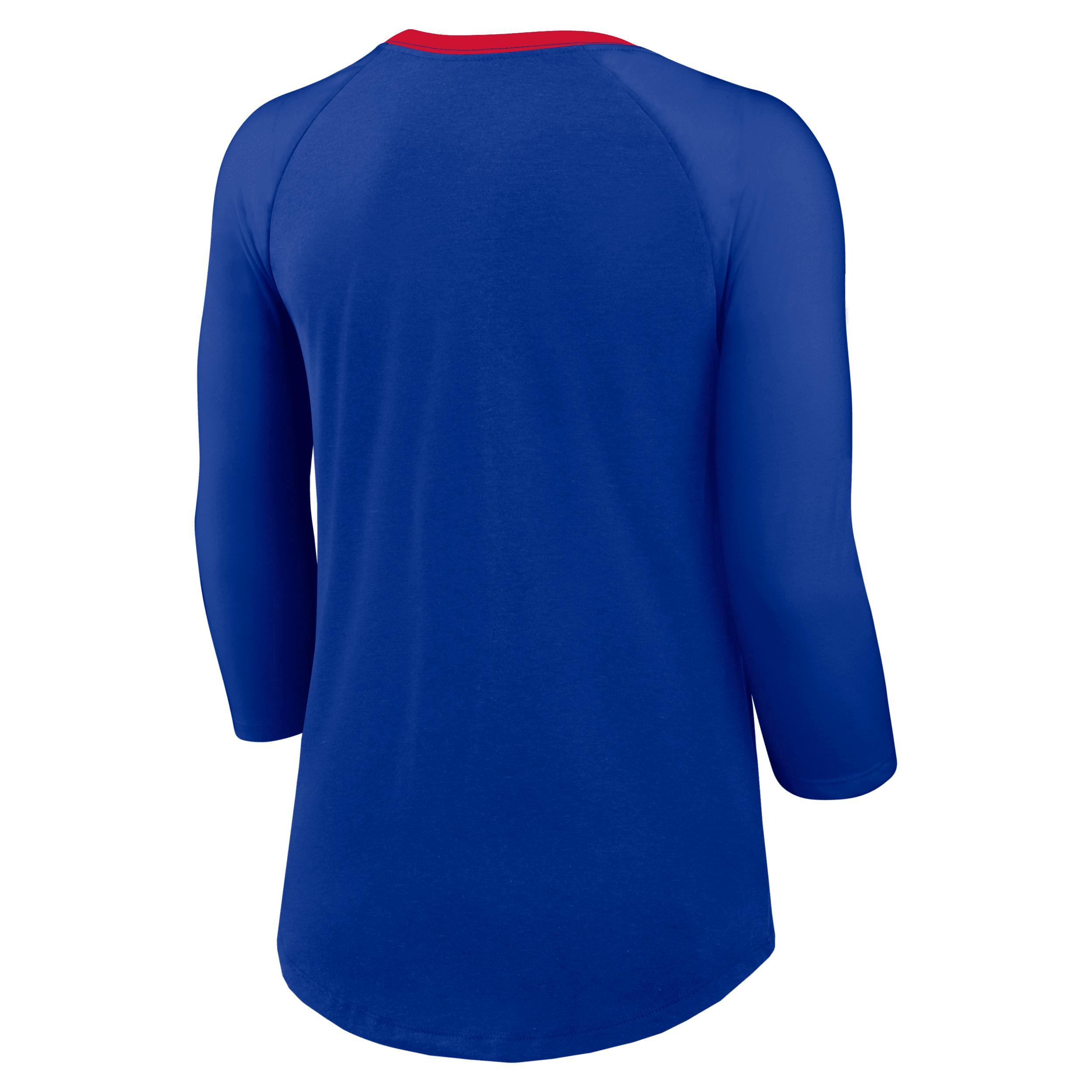 Women's Nike Royal Buffalo Bills Raglan 3/4 Sleeve T-Shirt, Size: XL, Blue Product Image