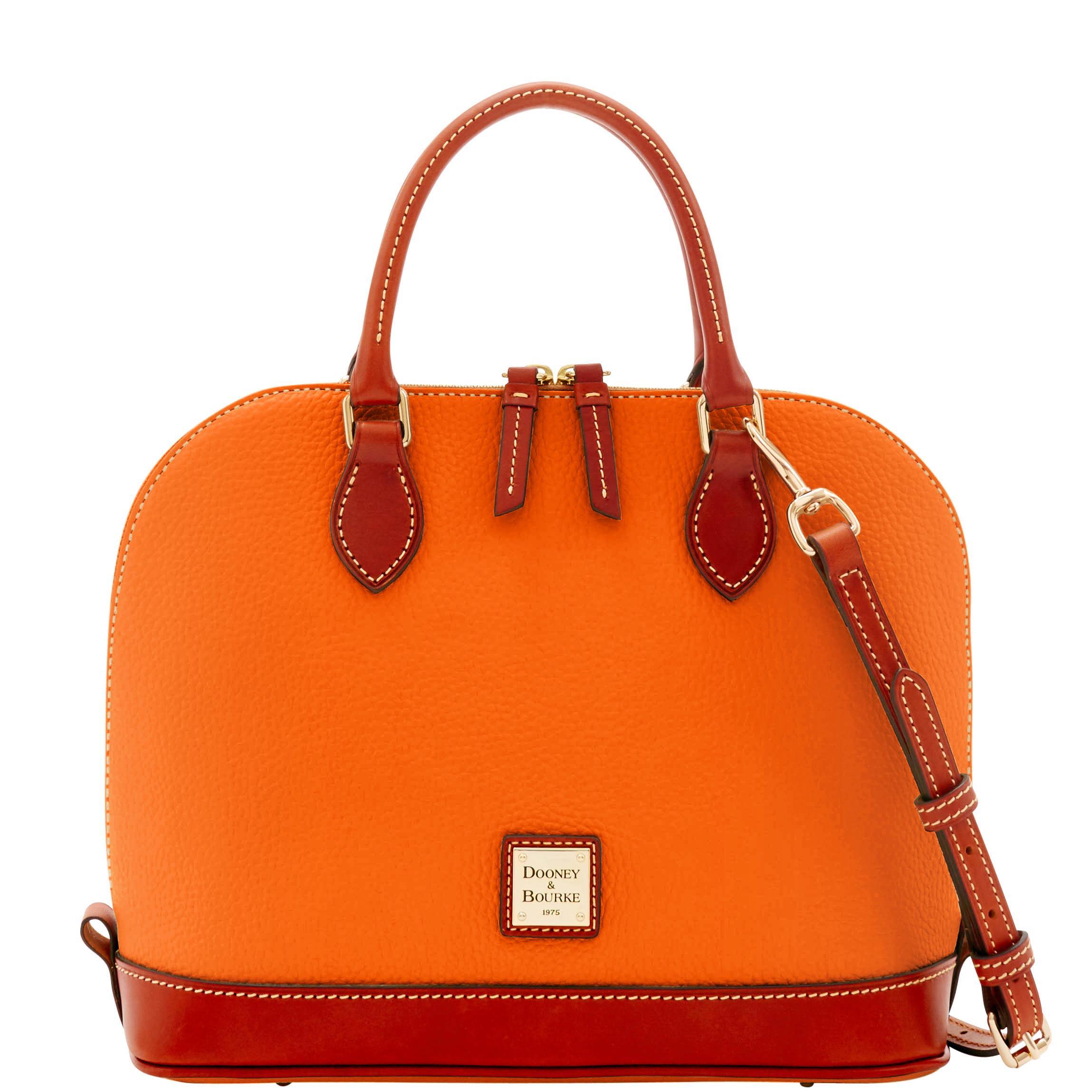 Dooney & Bourke Womens Pebble Grain Zip Zip Leather Satchel Bag in Olive Product Image