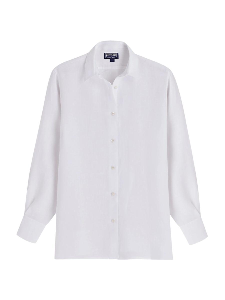 Womens Linen Cover-Up Shirt Product Image