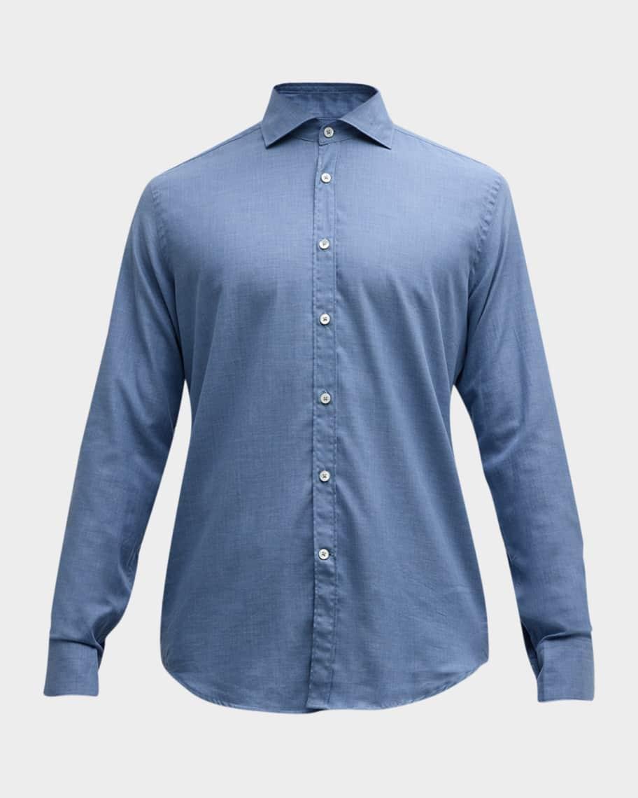 Mens Cotton Chevron Sport Shirt Product Image