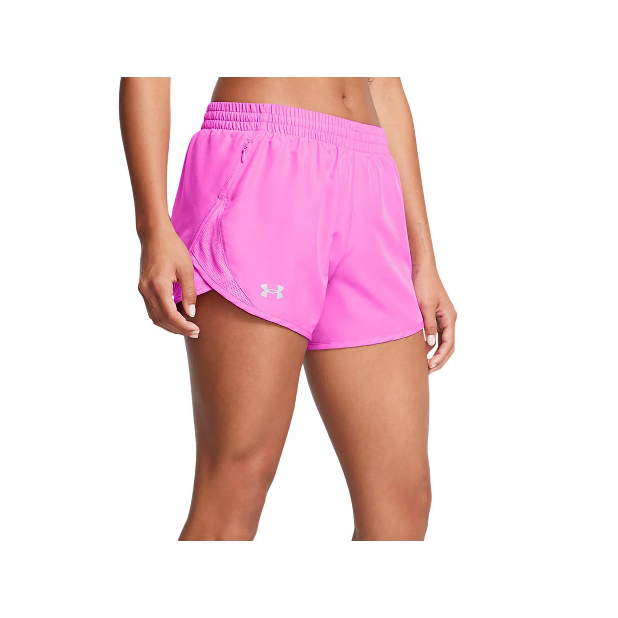 Women's Under Armour Fly-By Shorts, Size: Medium, Vivid Pink Product Image