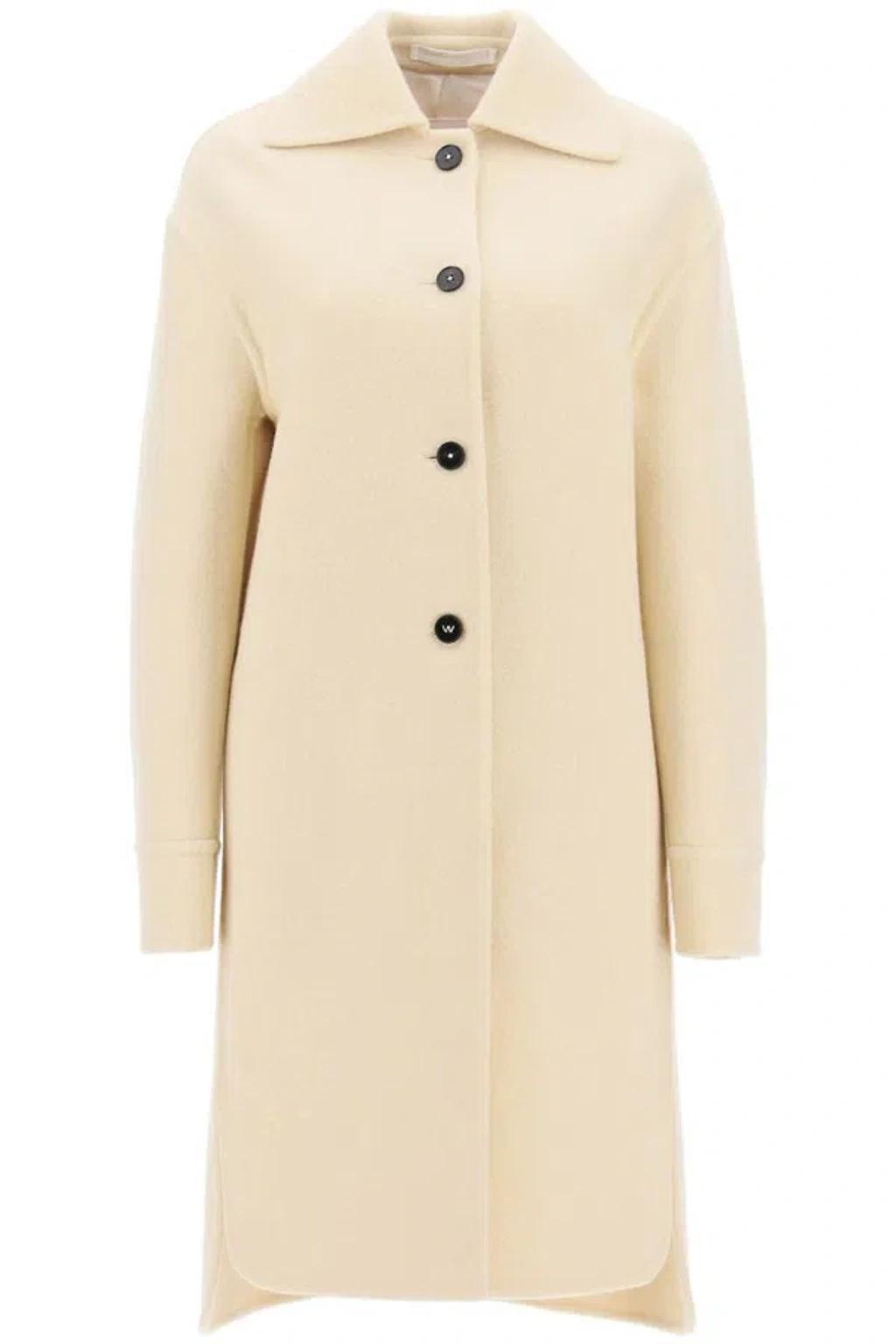 JIL SANDER Single-breasted Virgin Wool Coat In Multicolor Product Image