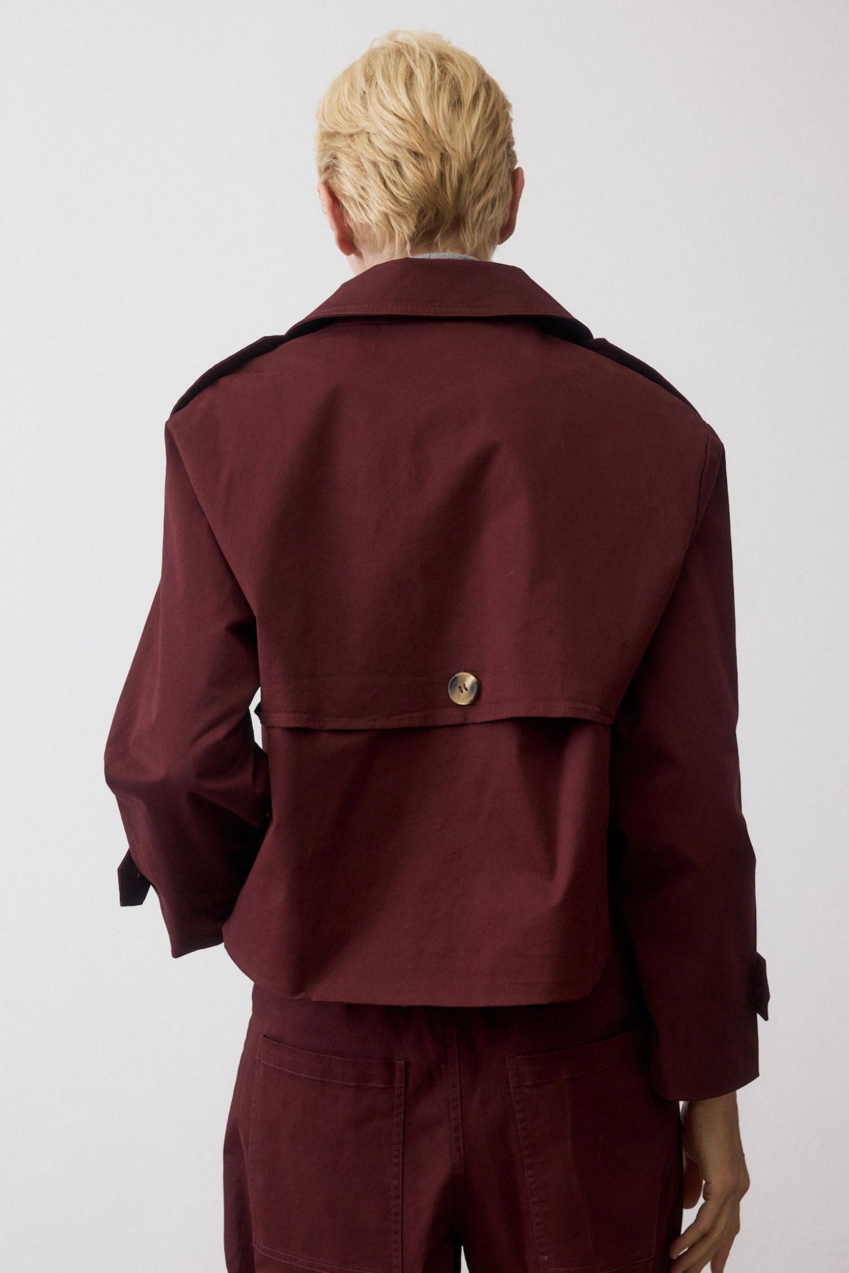 Classic Cropped Twill Trench Coat Product Image