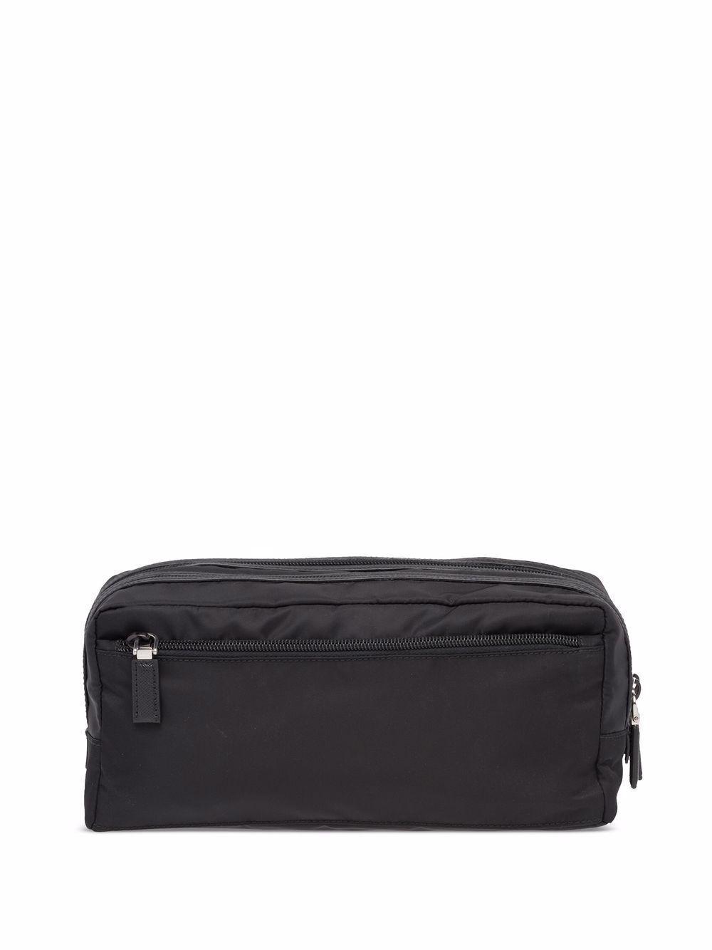 Re-Nylon and leather travel pouch Product Image
