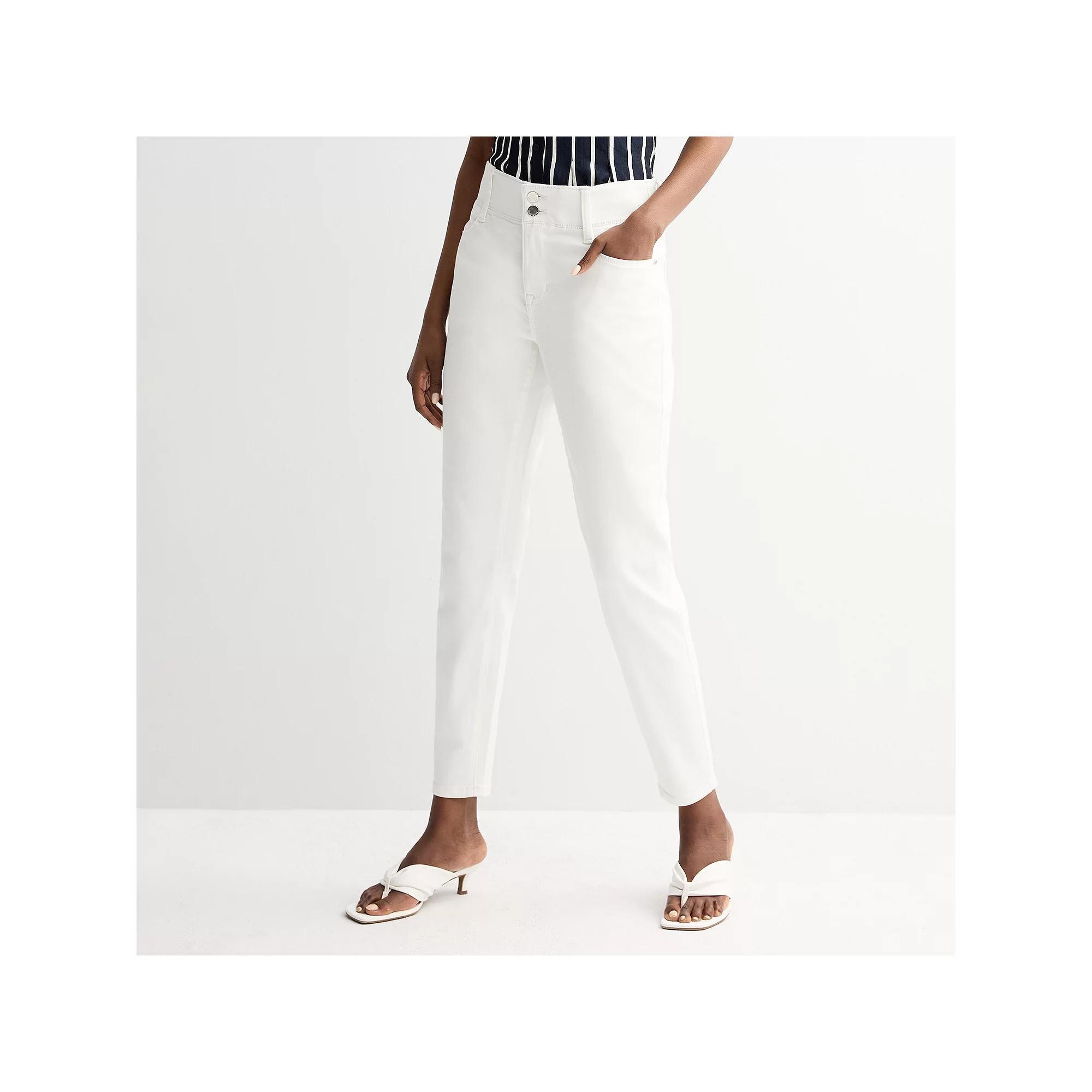 Women's Nine West Tummy-Control Skinny Jeans, Size: 10, White Knight Product Image