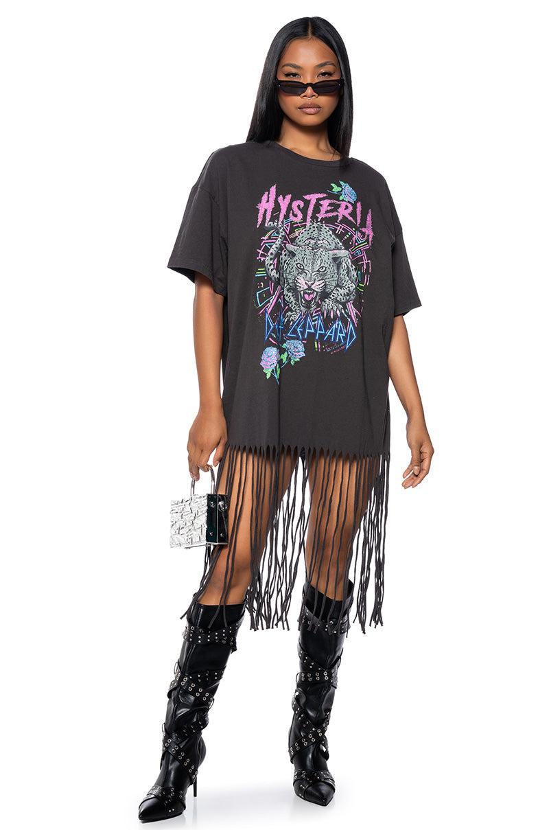 DEF LEPPARD OVERSIZED SHIRT DRESS Product Image
