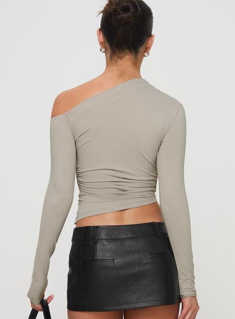 Unplugged Long Sleeve Top Grey Product Image