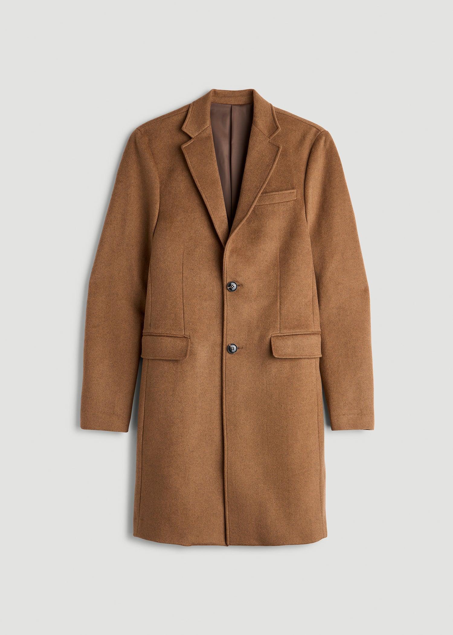 Wool Coat for Tall Men in Camel Product Image