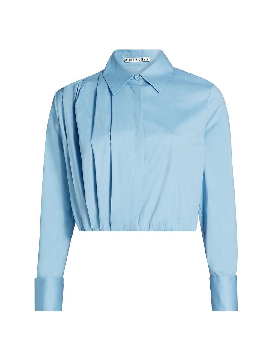 Womens Lucile Cropped Pleated Blouse Product Image