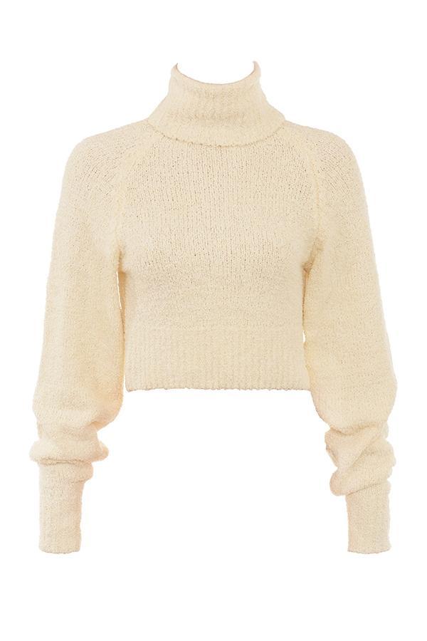 Adelita Chocolate Cashmere Blend Sweater Product Image