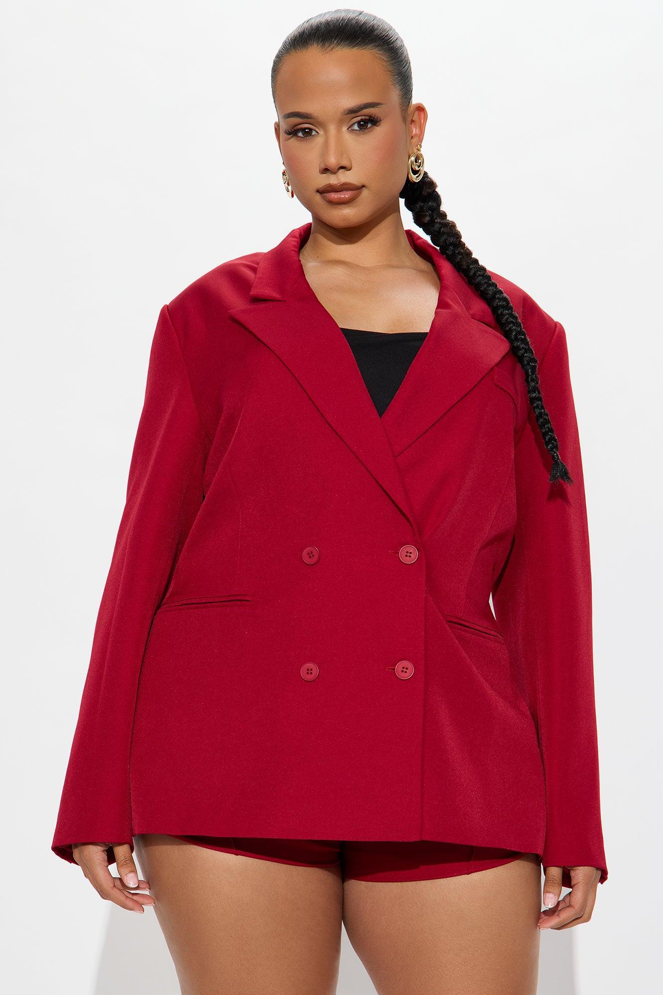 Chloe Double Breasted Blazer - Red Product Image