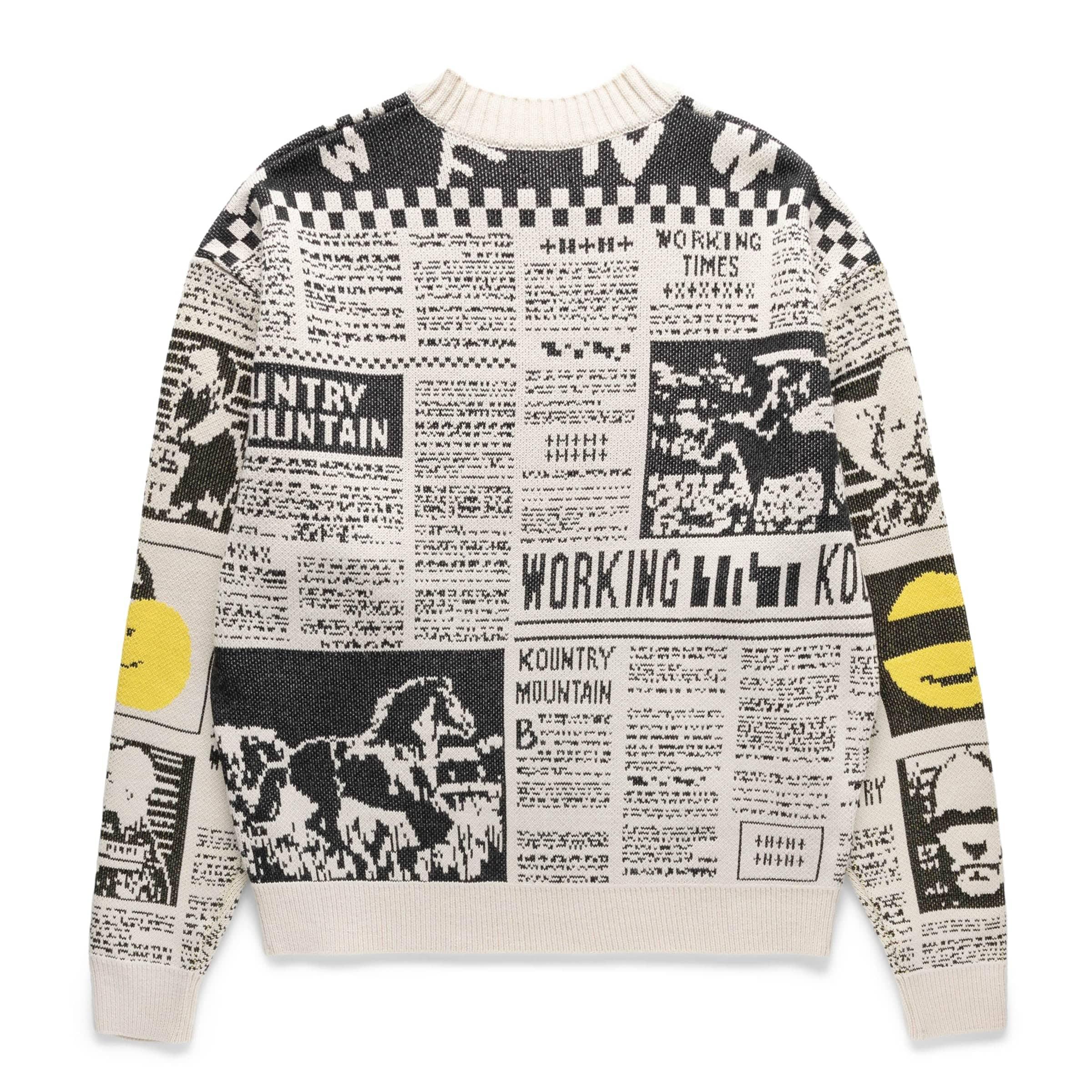 8G KNIT NEWSPAPER CREW SWEATER (KOUNTRY NEWS) Product Image